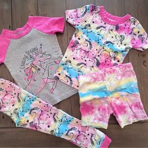 Unicorn Dreams Kids Pajama Set - Pink and Gray